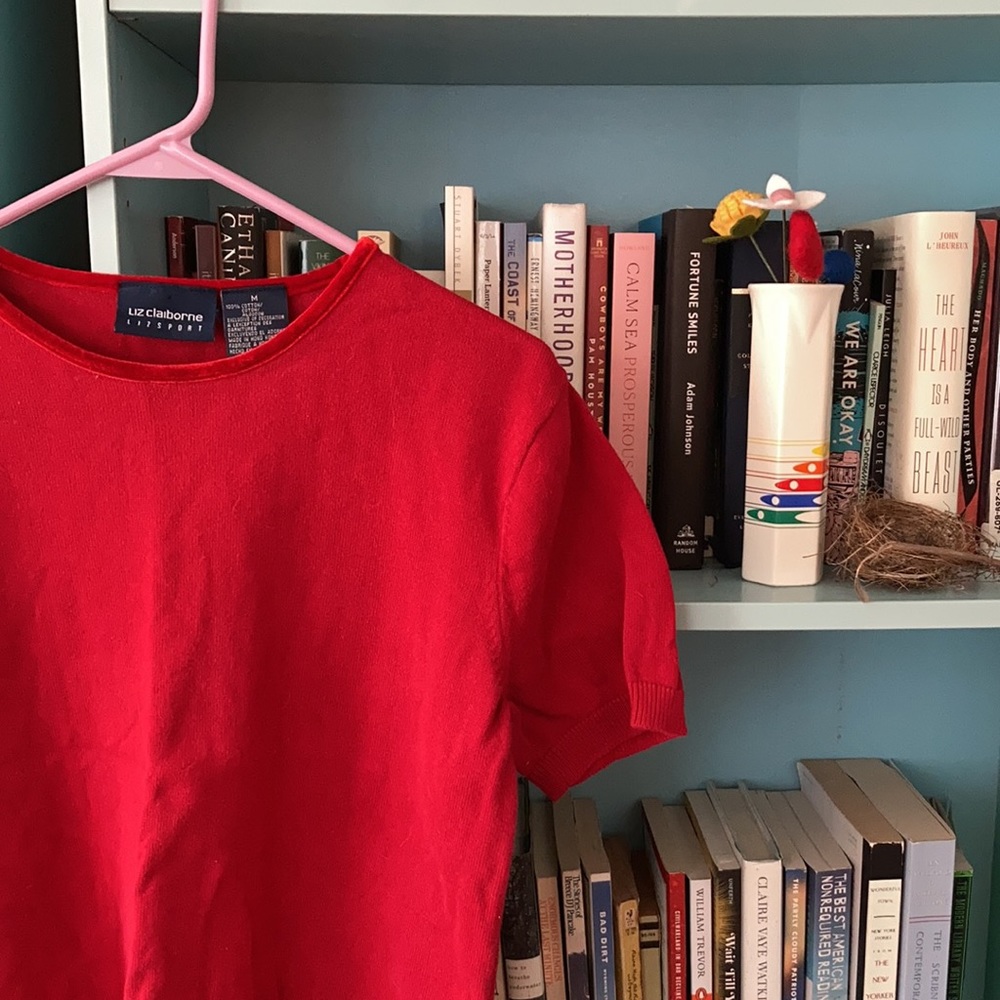 Vintage Lizsport cotton short-sleeved sweater